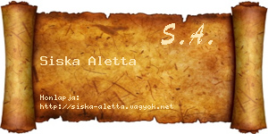Siska Aletta névjegykártya
